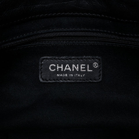 CHANEL 10 series 2005-2006 COCO Mark Calfskin Shoulder Bag black WS21365