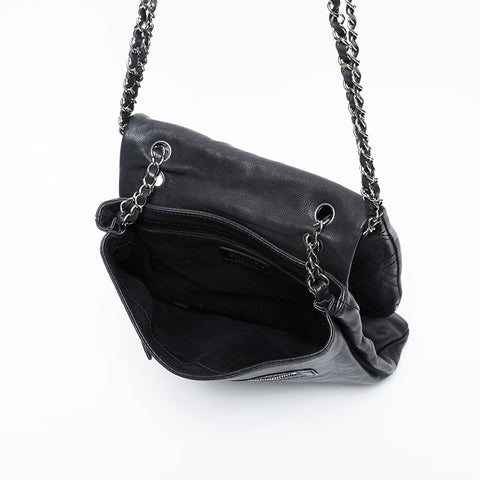 CHANEL 10 series 2005-2006 COCO Mark Caviar Shoulder Bag black WS21365