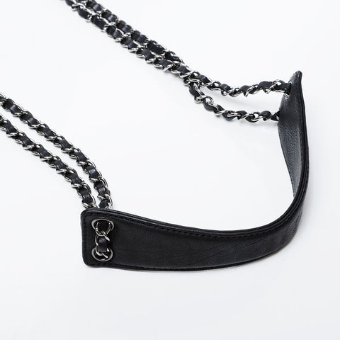 CHANEL 10 series 2005-2006 COCO Mark Calfskin Shoulder Bag black WS21365