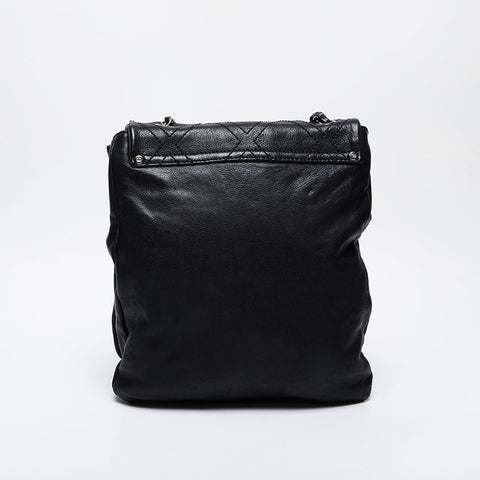 CHANEL 10 series 2005-2006 COCO Mark Caviar Shoulder Bag black WS21365