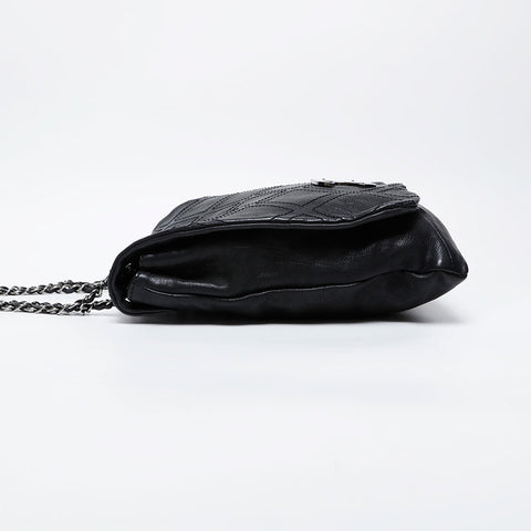 CHANEL 10 series 2005-2006 COCO Mark Caviar Shoulder Bag black WS21365
