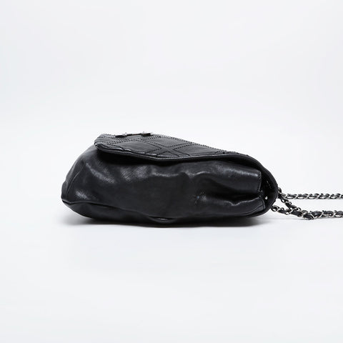 CHANEL 10 series 2005-2006 COCO Mark Caviar Shoulder Bag black WS21365