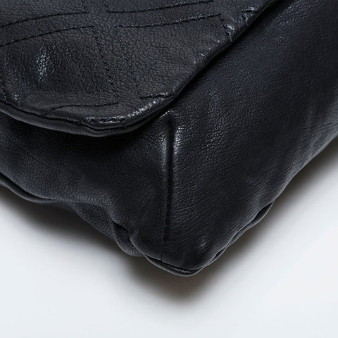 CHANEL 10 series 2005-2006 COCO Mark Calfskin Shoulder Bag black WS21365