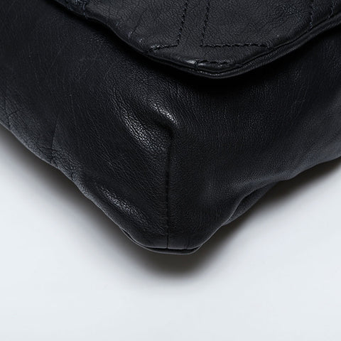 CHANEL 10 series 2005-2006 COCO Mark Calfskin Shoulder Bag black WS21365