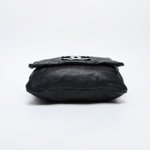 CHANEL 10 series 2005-2006 COCO Mark Caviar Shoulder Bag black WS21365