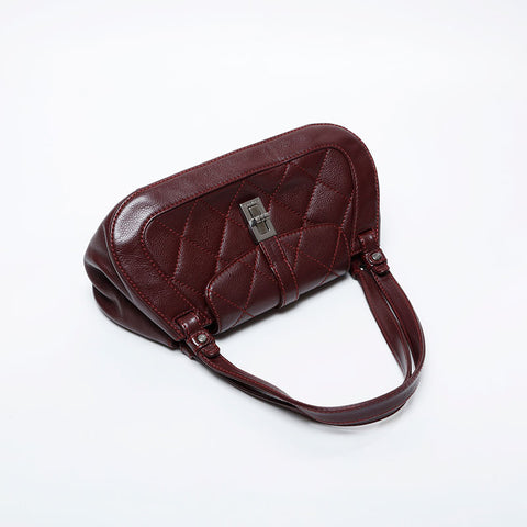 CHANEL 10 series 2005-2006 Caviar 2.55 Shoulder Bag Red WS21366