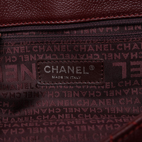 CHANEL 10 series 2005-2006 Caviar 2.55 Shoulder Bag Red WS21366