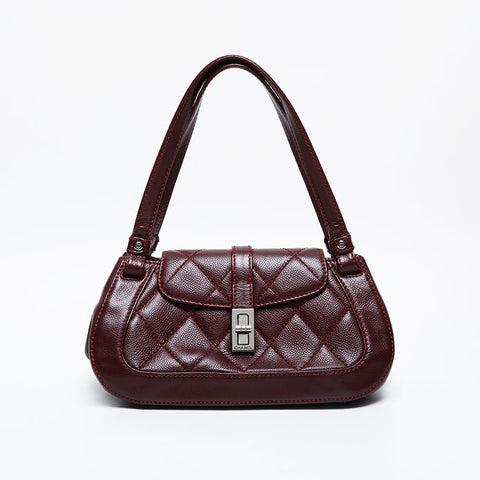 CHANEL 10 series 2005-2006 Caviar 2.55 Shoulder Bag Red WS21366
