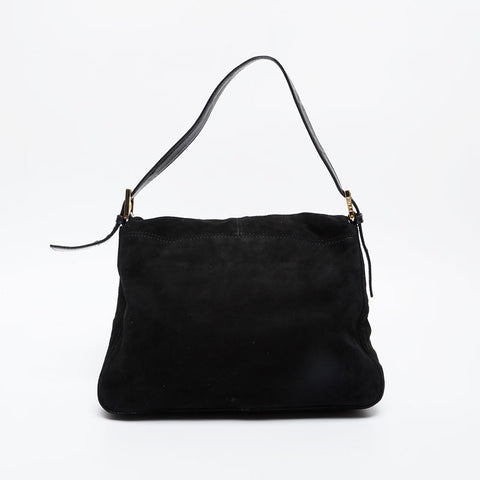 FENDI Suede Mamma Bucket Shoulder Bag black WS21367