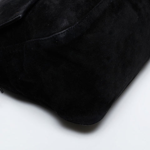 FENDI Suede Mamma Bucket Shoulder Bag black WS21367