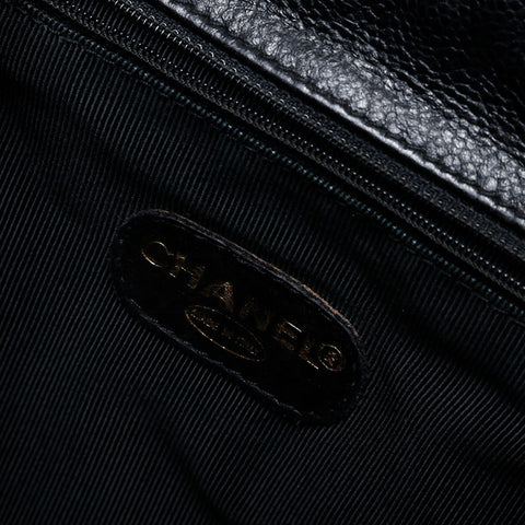 CHANEL No. 3 1996-1997 Caviar COCO Mark Turnlock Backpack  Daypack black WS21370