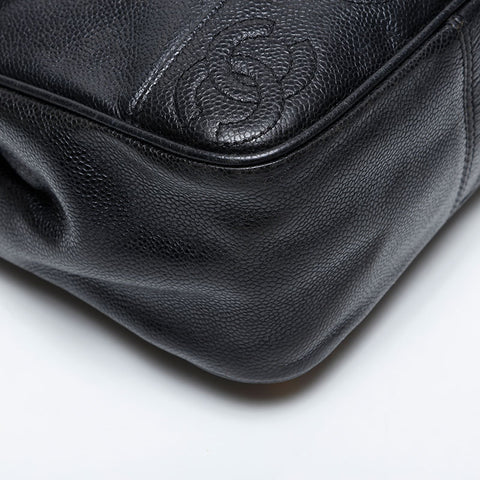 CHANEL No. 3 1996-1997 Caviar COCO Mark Turnlock Backpack  Daypack black WS21370