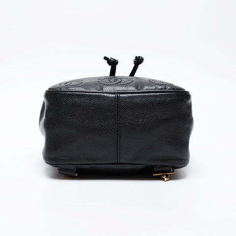 CHANEL No. 3 1996-1997 Caviar COCO Mark Turnlock Backpack  Daypack black WS21370