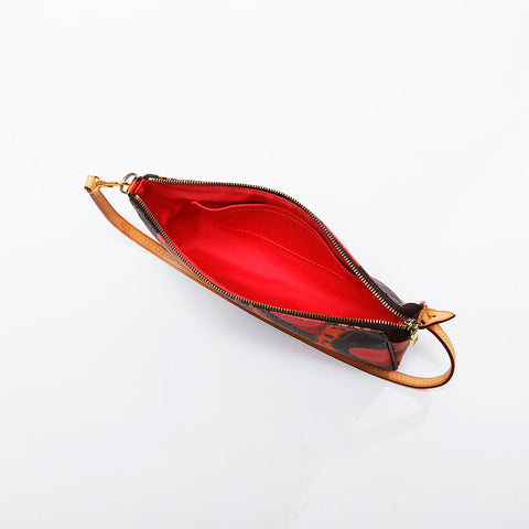 LOUIS VUITTON 2015 Monogram La Mage Coral Pochette Accessoires Shoulder Bag Brown WS21374