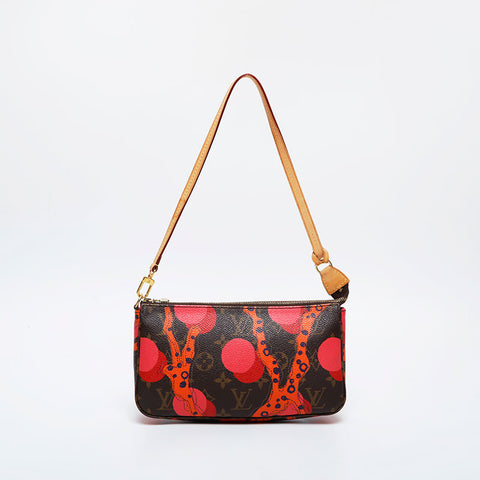 LOUIS VUITTON 2015 Monogram La Mage Coral Pochette Accessoires Shoulder Bag Brown WS21374