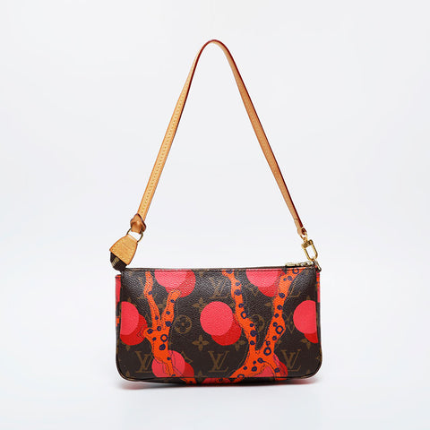 LOUIS VUITTON 2015 Monogram La Mage Coral Pochette Accessoires Shoulder Bag Brown WS21374