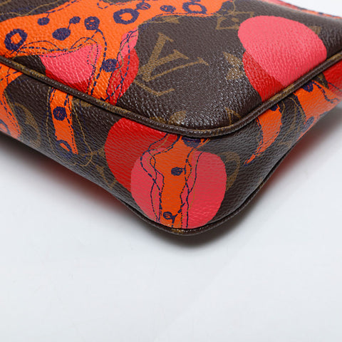 LOUIS VUITTON 2015 Monogram La Mage Coral Pochette Accessoires Shoulder Bag Brown WS21374