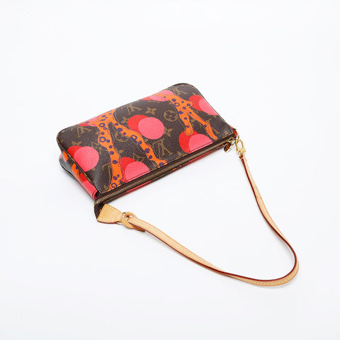 LOUIS VUITTON 2015 Monogram La Mage Coral Pochette Accessoires Shoulder Bag Brown WS21374