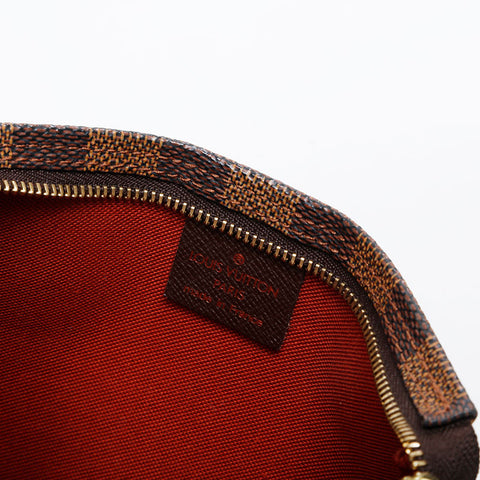 LOUIS VUITTON 2003 Damier Truth Makeup Handbag Brown WS21375