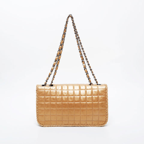 CHANEL 10 series 2005-2006 2.55 Chocolate Bar Chain Shoulder Bag gold WS21377