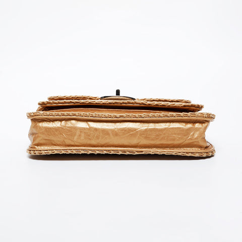 CHANEL 10 series 2005-2006 2.55 Chocolate Bar Chain Shoulder Bag gold WS21377
