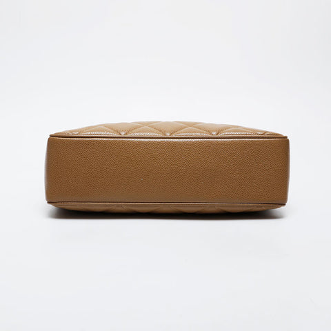 極美品 シャネル CHANEL 3番台 1996-1997 キャビア マトラッセ トート ハンドバッグ  ベージュ WS21378