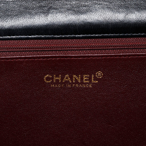 CHANEL No. 7 2002-2003 Full Flap Matelasse Chain Shoulder Bag black WS21380