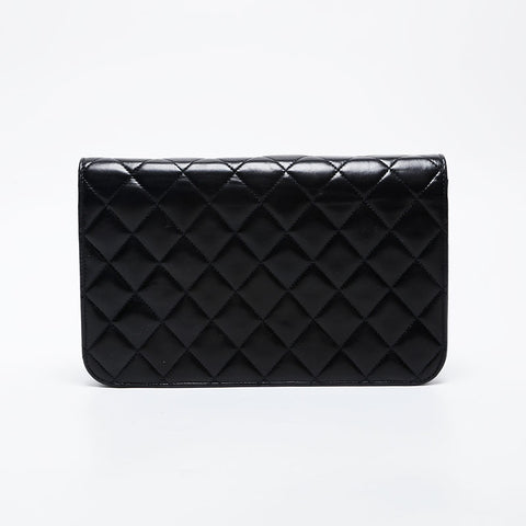 CHANEL No. 7 2002-2003 Full Flap Matelasse Chain Shoulder Bag black WS21380