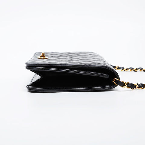 CHANEL No. 7 2002-2003 Full Flap Matelasse Chain Shoulder Bag black WS21380