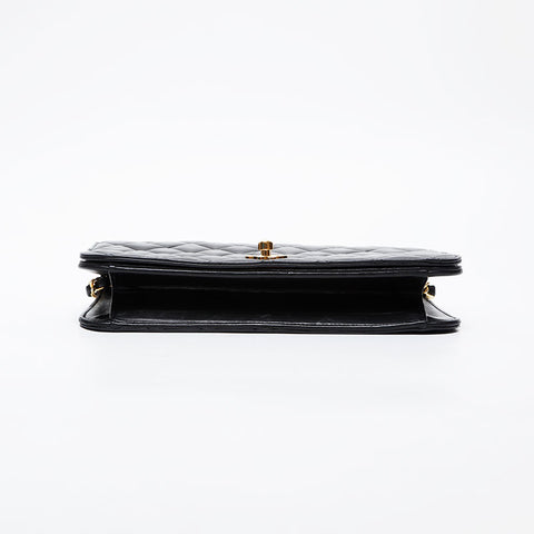 CHANEL No. 7 2002-2003 Full Flap Matelasse Chain Shoulder Bag black WS21380