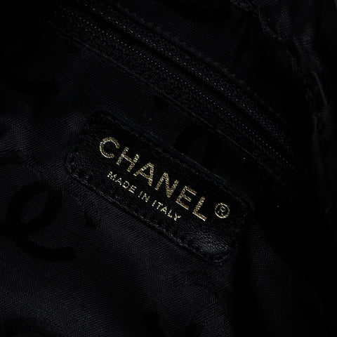 CHANEL No. 9 2004-2005 Lambskin Wild Stitch Shoulder Bag black WS21384
