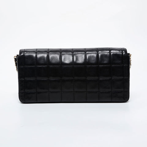 CHANEL No. 7 2002-2003 Lambskin Chocolate Bar Shoulder Bag black WS21385