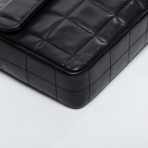 CHANEL No. 7 2002-2003 Lambskin Chocolate Bar Shoulder Bag black WS21385