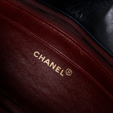 CHANEL No. 4 1996-1997 Diana Matelasse Lambskin Chain Shoulder Bag Navy WS21387