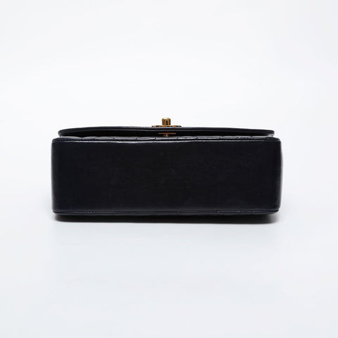 CHANEL No. 4 1996-1997 Diana Matelasse Lambskin Chain Shoulder Bag Navy WS21387