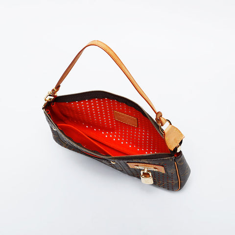 LOUIS VUITTON 2006 Monogram Perfo Pochette Accessoires Shoulder Bag Brown WS21389