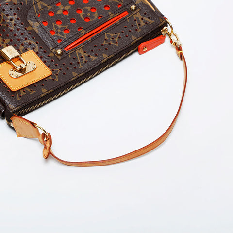 LOUIS VUITTON 2006 Monogram Perfo Pochette Accessoires Shoulder Bag Brown WS21389
