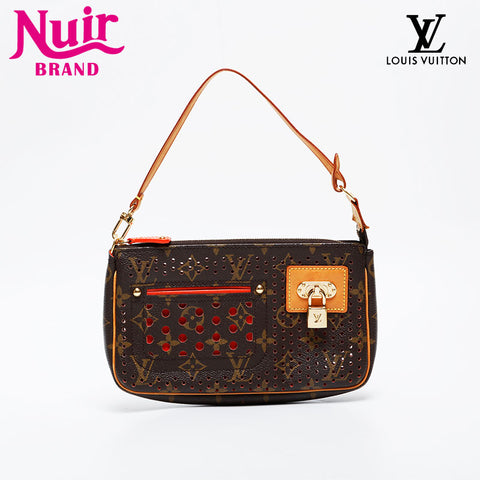 LOUIS VUITTON 2006 Monogram Perfo Pochette Accessoires Shoulder Bag Brown WS21389