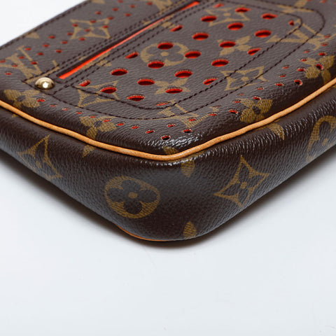 LOUIS VUITTON 2006 Monogram Perfo Pochette Accessoires Shoulder Bag Brown WS21389