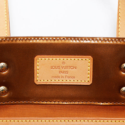 LOUIS VUITTON 2001 Monogram Vernis Reed MM Handbag gold WS21390