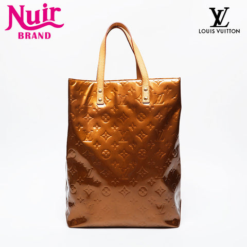 LOUIS VUITTON 2001 Monogram Vernis Reed MM Handbag gold WS21390