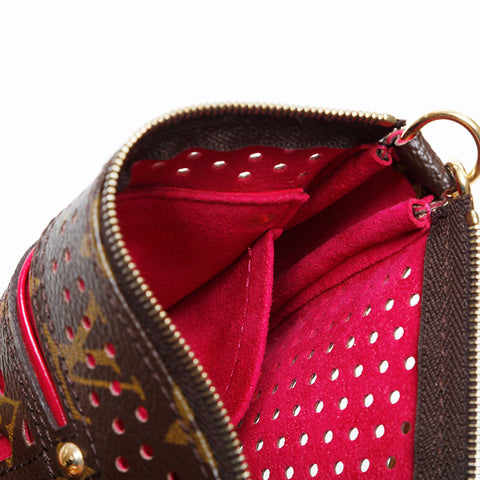 LOUIS VUITTON 2006 Monogram Perfo Pochette Accessoires Shoulder Bag Brown WS21393