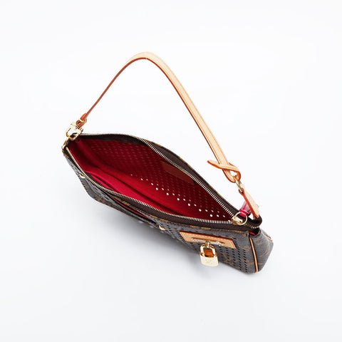 LOUIS VUITTON 2006 Monogram Perfo Pochette Accessoires Shoulder Bag Brown WS21393