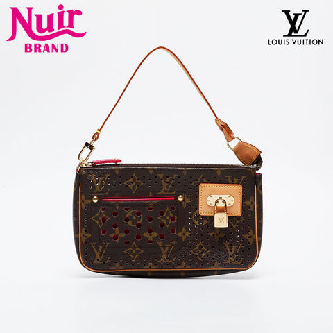 LOUIS VUITTON 2006 Monogram Perfo Pochette Accessoires Shoulder Bag Brown WS21393