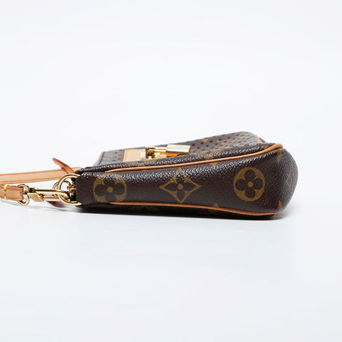 LOUIS VUITTON 2006 Monogram Perfo Pochette Accessoires Shoulder Bag Brown WS21393