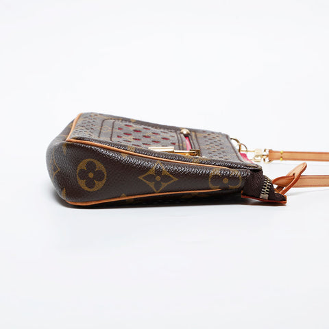 LOUIS VUITTON 2006 Monogram Perfo Pochette Accessoires Shoulder Bag Brown WS21393