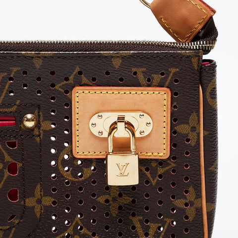 LOUIS VUITTON 2006 Monogram Perfo Pochette Accessoires Shoulder Bag Brown WS21393