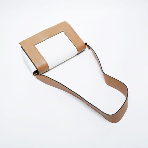 CELINE Leather Frame Shoulder Bag white WS21394
