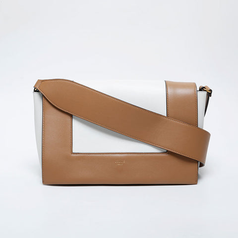 CELINE Leather Frame Shoulder Bag white WS21394