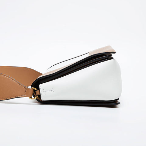 CELINE Leather Frame Shoulder Bag white WS21394